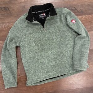 Canada Weather Gear Olive Zip-Up Men's Sweater